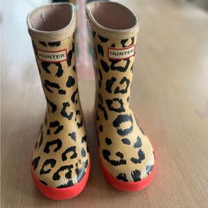 Hunter Leopard Print Rain Boots Size 8 Toddler